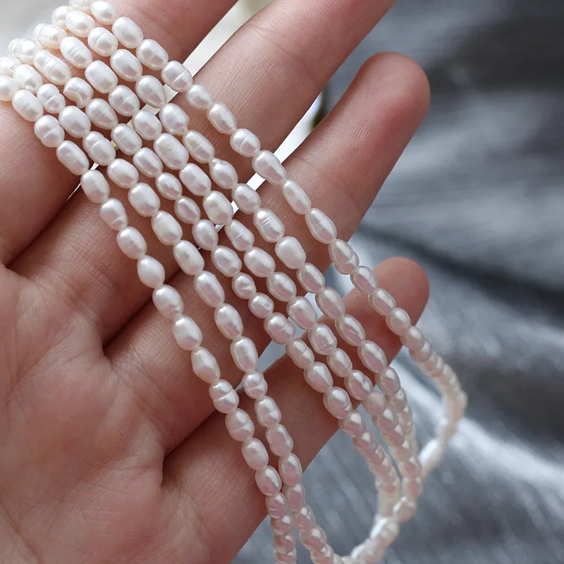 Natural Freshwater Pearl Necklace for Women Irregular Rice Pearl Necklace DIY Accesories Elegant Jewelry
