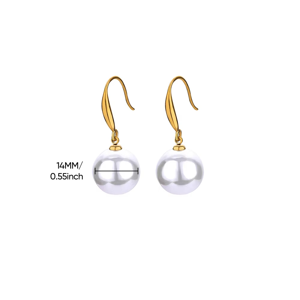 Circle Earrings for Women Vintage Punk Baroque Pearl Earrings Stainless Steel Ear Clip Women Jewelry Imitation Pearl Gift Mujer