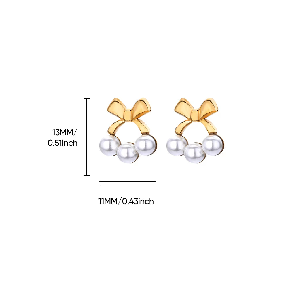 Circle Earrings for Women Vintage Punk Baroque Pearl Earrings Stainless Steel Ear Clip Women Jewelry Imitation Pearl Gift Mujer