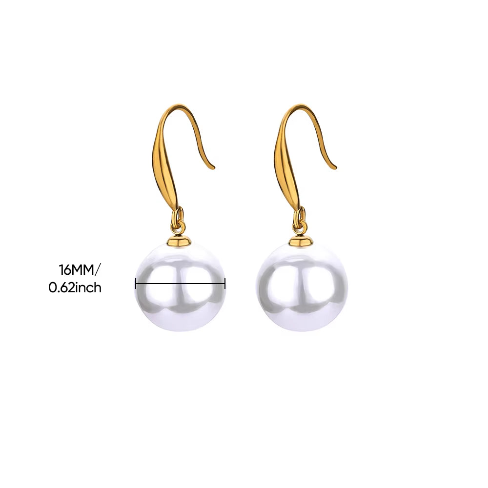 Circle Earrings for Women Vintage Punk Baroque Pearl Earrings Stainless Steel Ear Clip Women Jewelry Imitation Pearl Gift Mujer