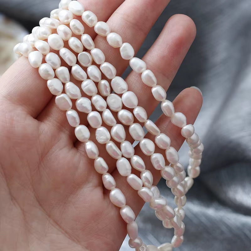 Natural Freshwater Pearl Necklace for Women Irregular Rice Pearl Necklace DIY Accesories Elegant Jewelry 