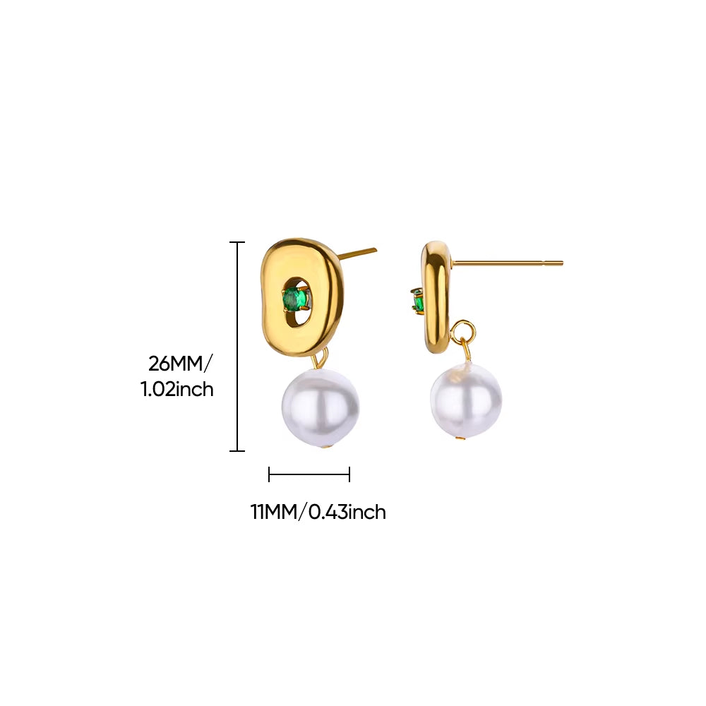 Circle Earrings for Women Vintage Punk Baroque Pearl Earrings Stainless Steel Ear Clip Women Jewelry Imitation Pearl Gift Mujer