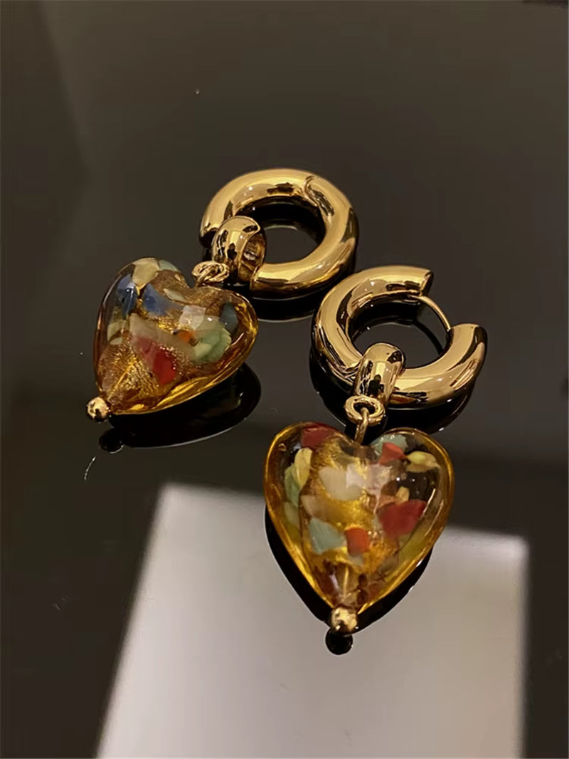 Stainless Steel Heart Earrings/Clear/Blue Earrings Girls Jewelry Gifts Wholesale Women Jewelry, Party Gifts, Fashion