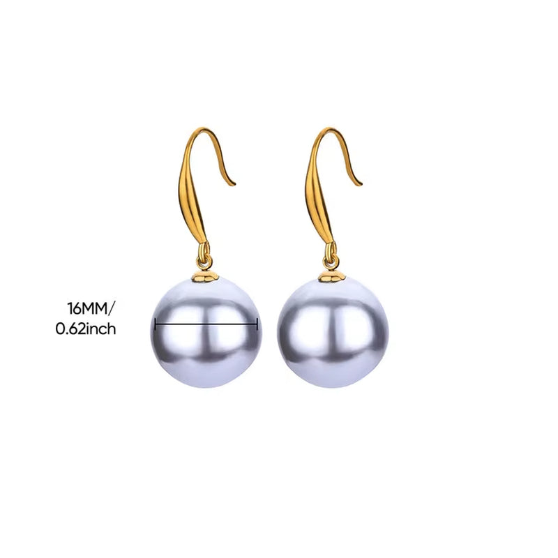 Circle Earrings for Women Vintage Punk Baroque Pearl Earrings Stainless Steel Ear Clip Women Jewelry Imitation Pearl Gift Mujer