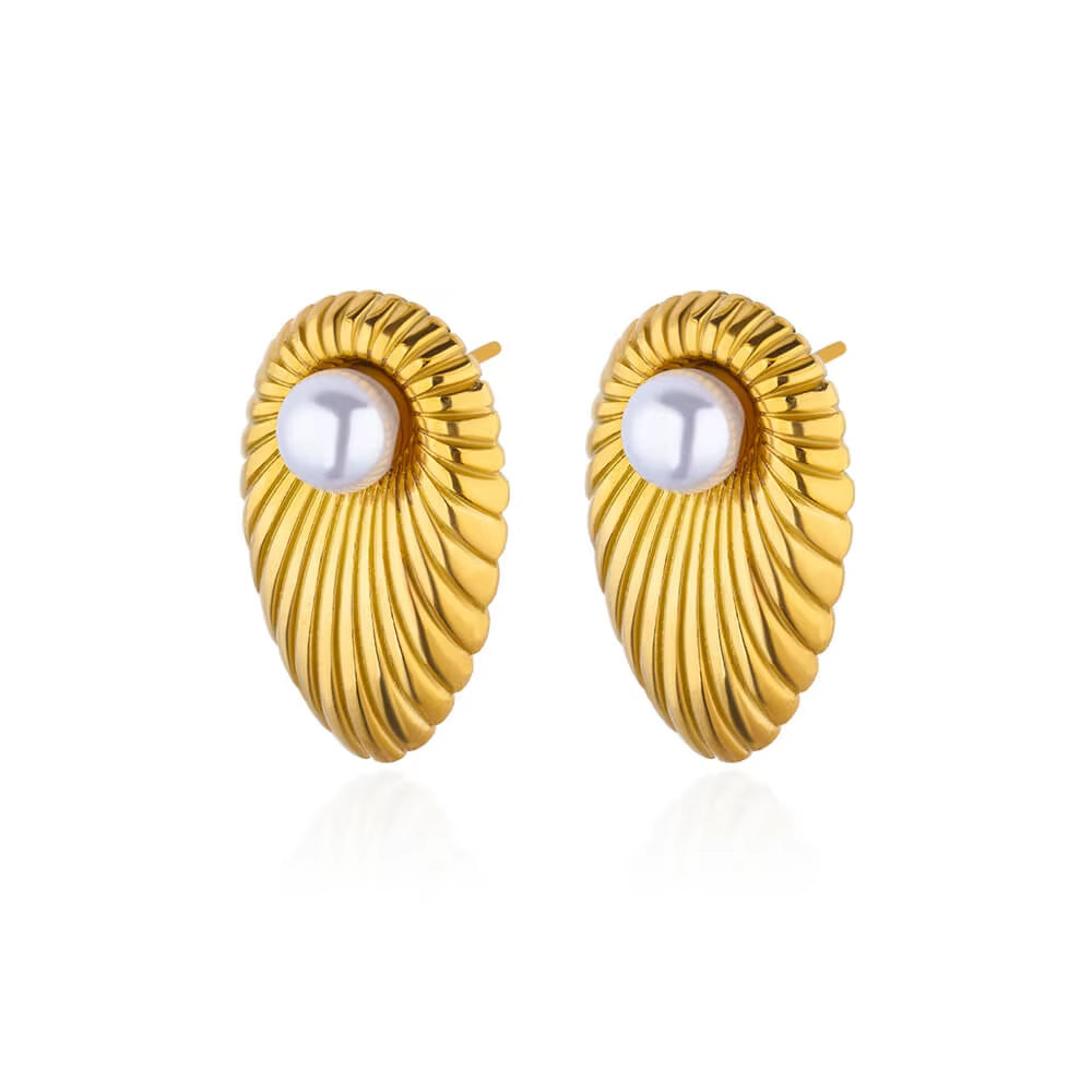 Circle Earrings for Women Vintage Punk Baroque Pearl Earrings Stainless Steel Ear Clip Women Jewelry Imitation Pearl Gift Mujer